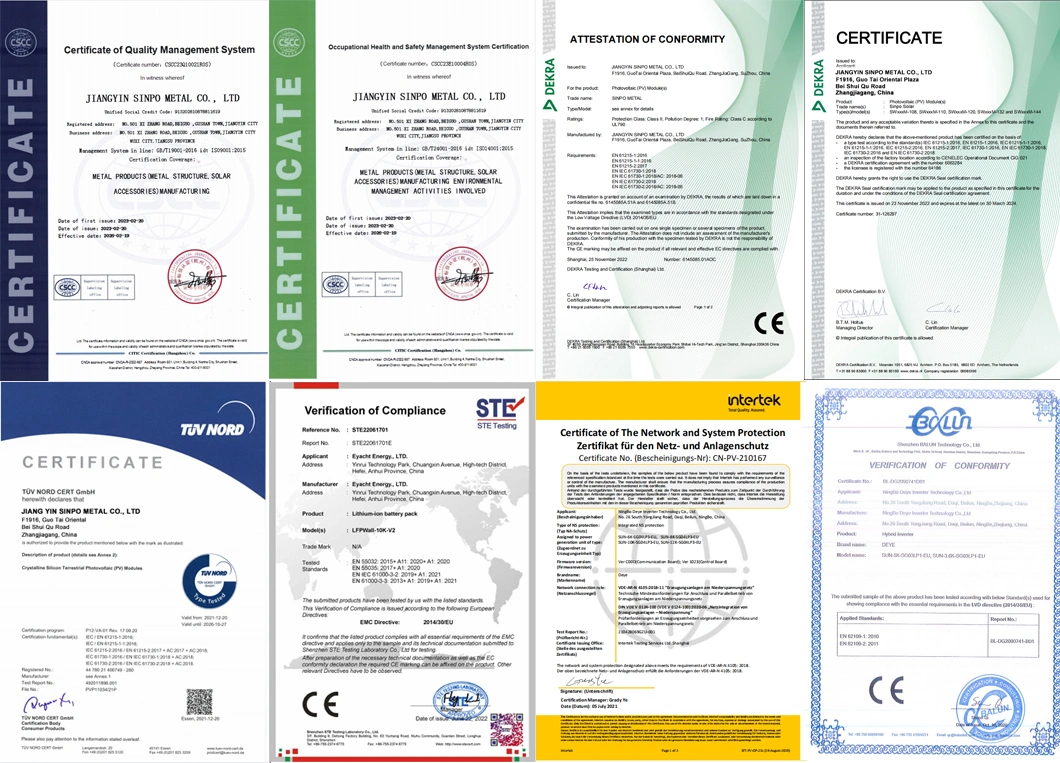 CE TUV Approved 5kw 10kw 20kw PV Panels Solar Rails Tile Pitched Flat Roofs Solar Mounting System for System